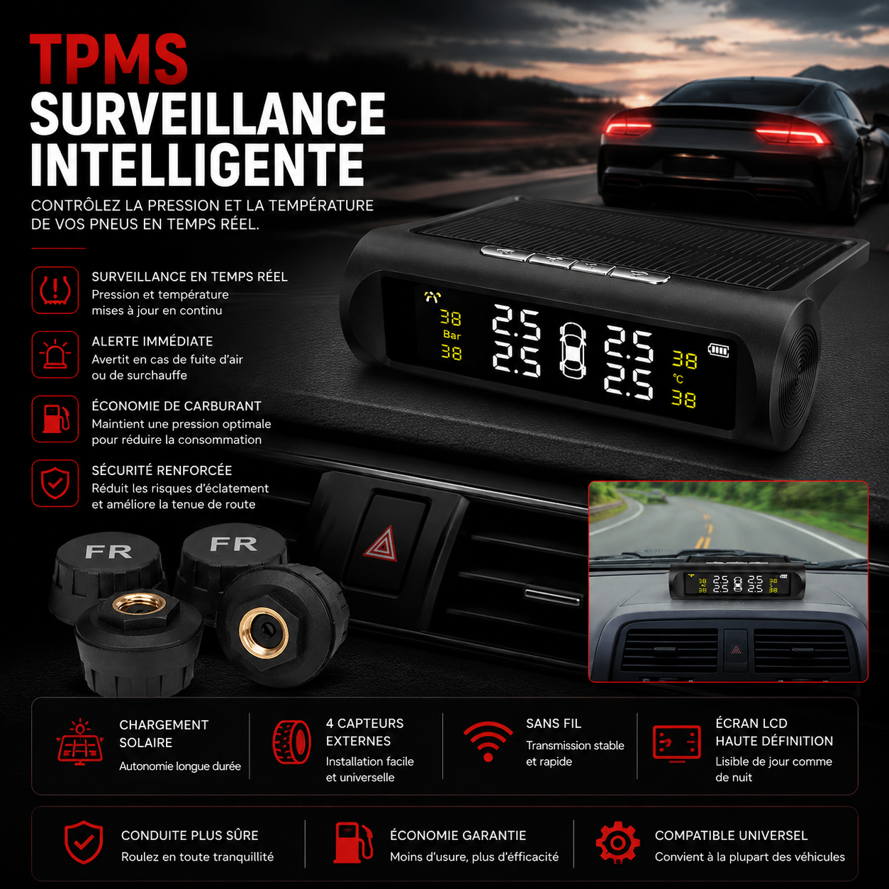 Solar Tire Pressure Guard